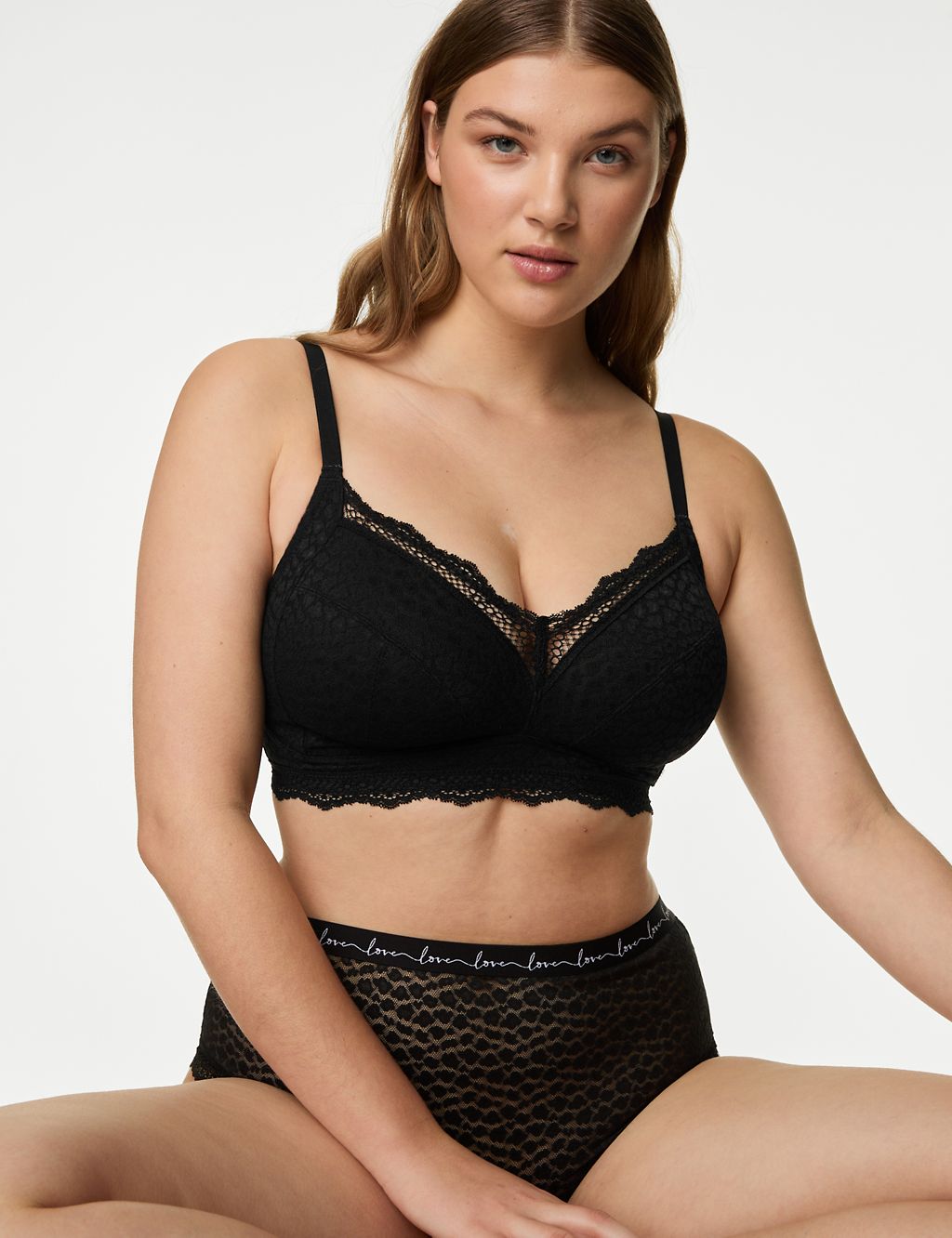 3pk Lace Trim Non Wired Bralettes F-H 8 of 8