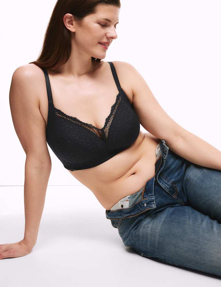 Pack of 3 Lace Trim Non-Wired Bralette Bras