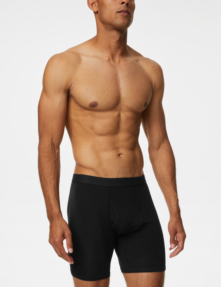 3pk Longer Length Cotton Cool & Fresh™ Trunks | M&S Collection | M&S