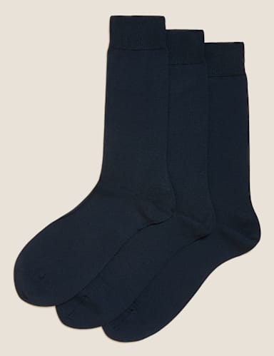 3pk Luxury Egyptian Cotton Rich Socks 1 of 2