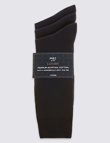 3pk Luxury Egyptian Cotton Rich Socks 2 of 2