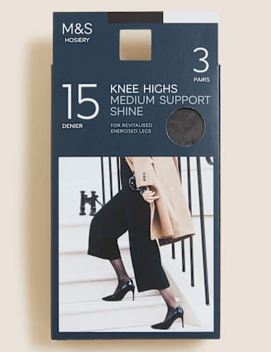 3pk Medium Support Knee High Tights 1 of 2