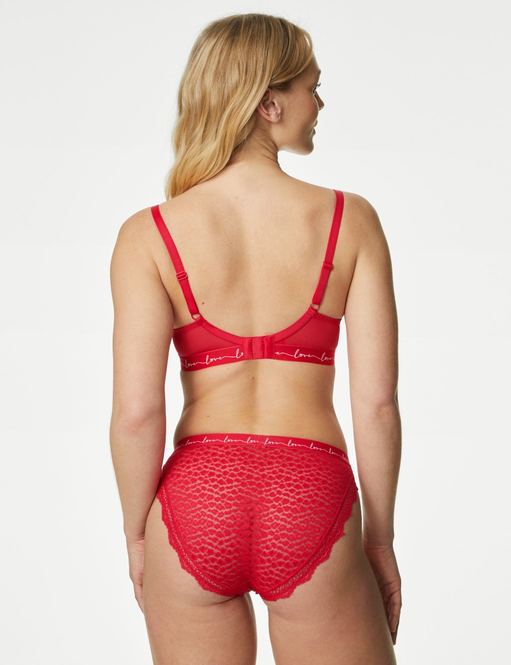 Red Extra High Leg Lace Knickers