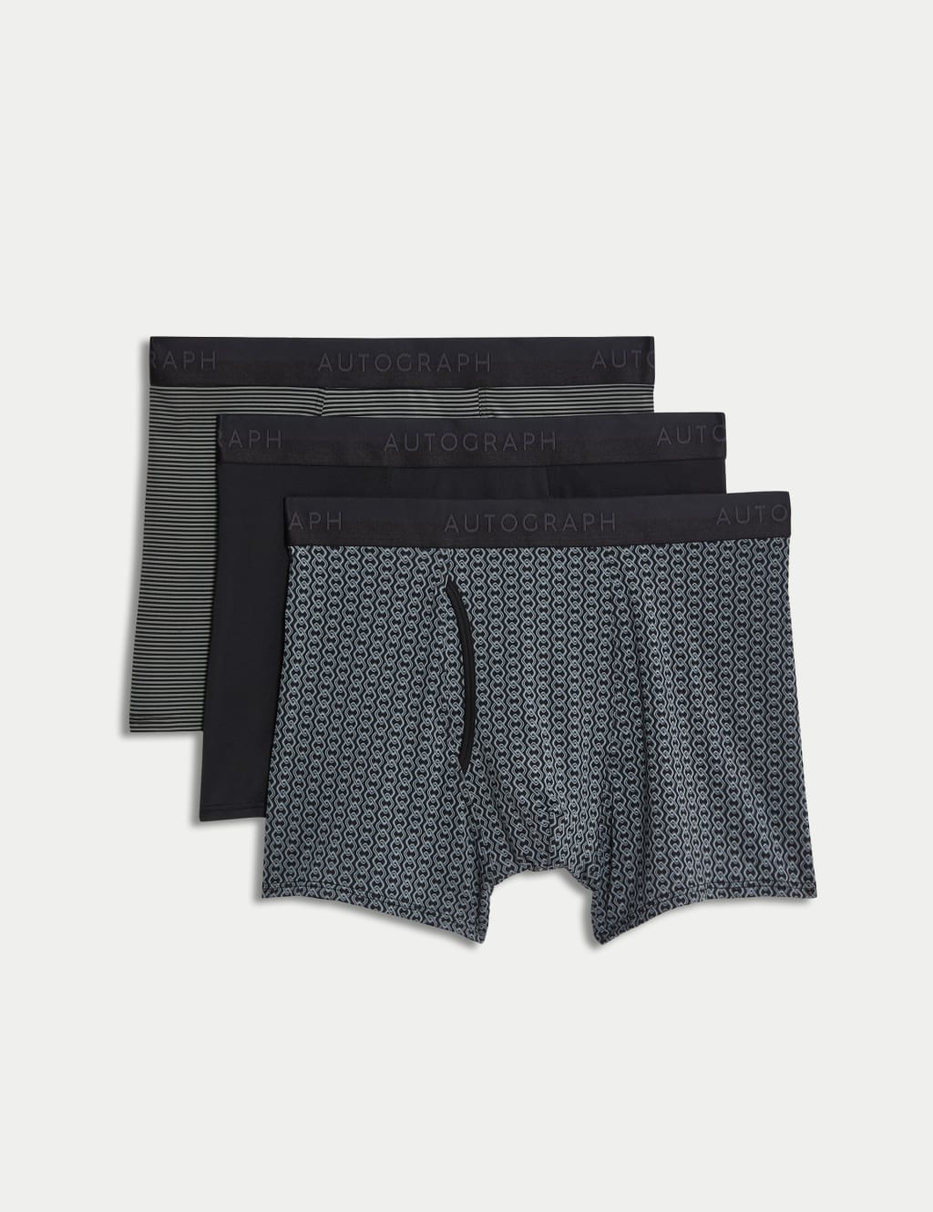 3pk Microskin Assorted Pattern Trunks | Autograph | M&S