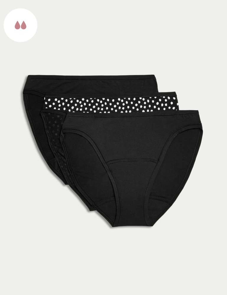 Buy Marks & Spencer Women Pack Of 3 Black Solid Hipster Briefs