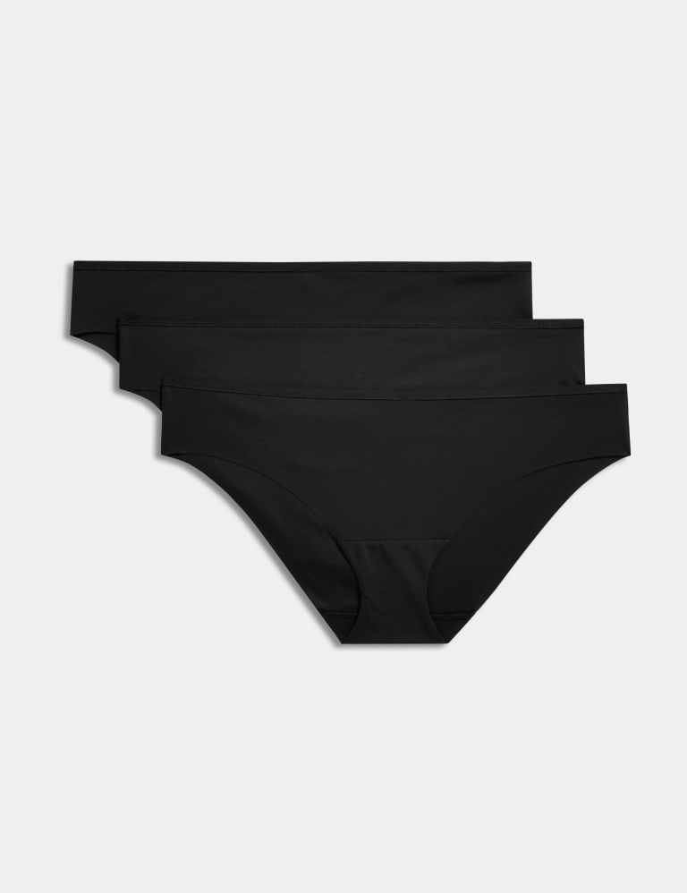 SWEATY BETTY Women Panties S Black Stretch Patterned Underwear 