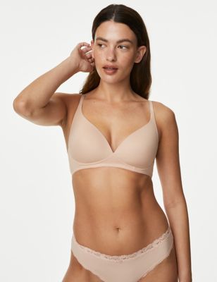 M&S DD+ LIGHT AS AIR TECHNOLOGY T-SHIRT PLUNGE BRA WITH COMFORT