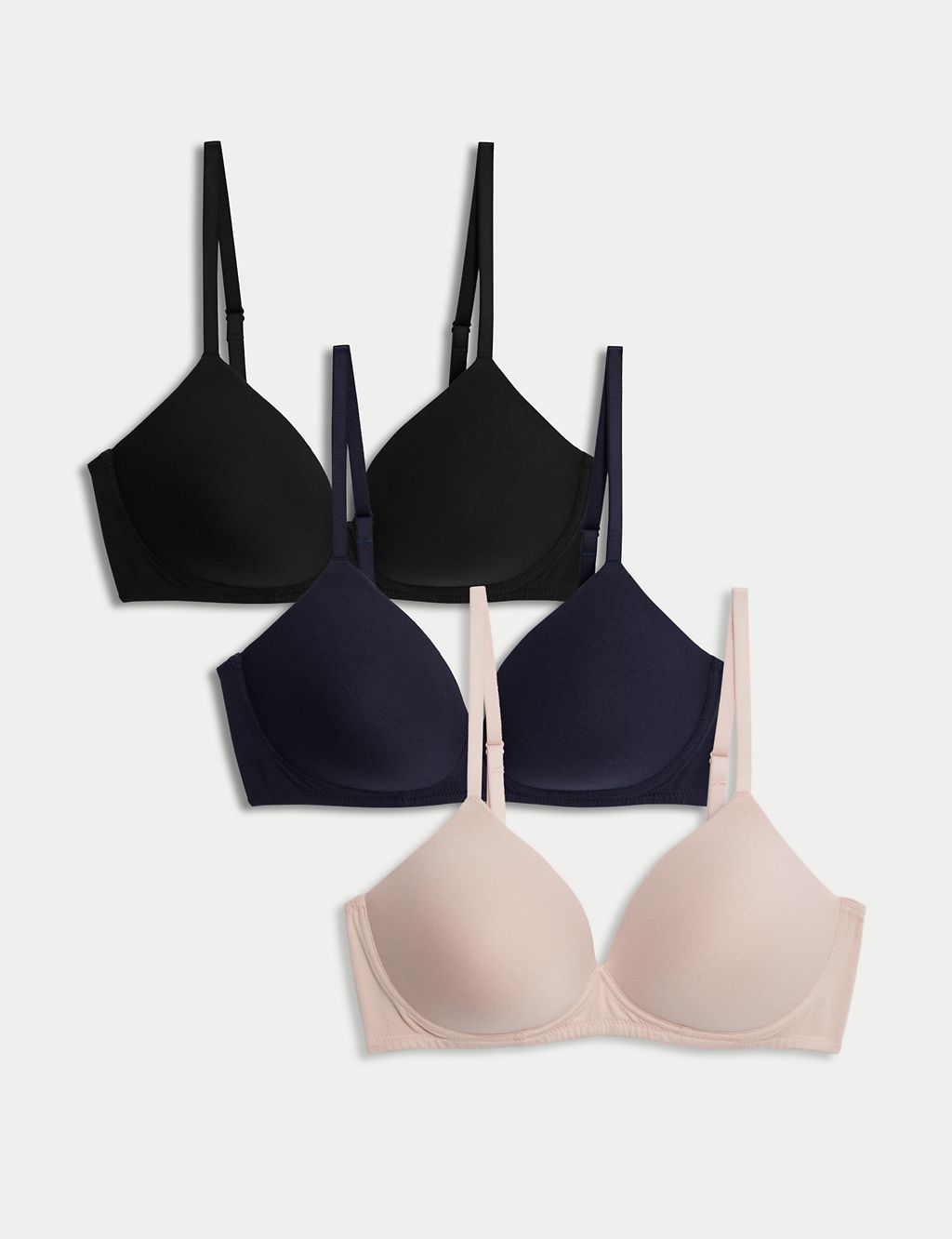 3pk Non Wired T-Shirt Bras A-E 3 of 6
