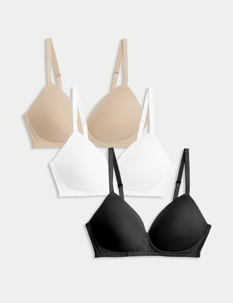 3pk Non Wired T-Shirt Bras A-E 1 of 5