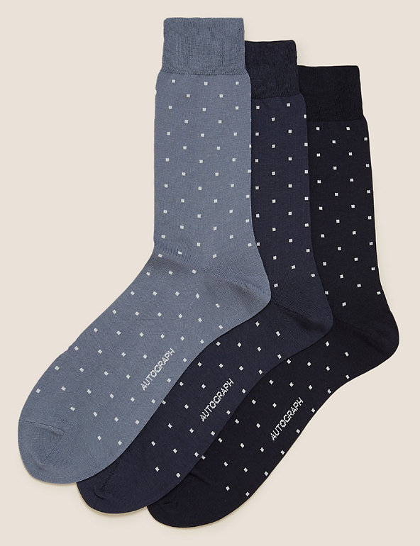 3pk Premium Cotton Polka Dot Socks Image 1 of 2