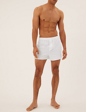 3pk Pure  Cotton Woven Boxers Image 2 of 3