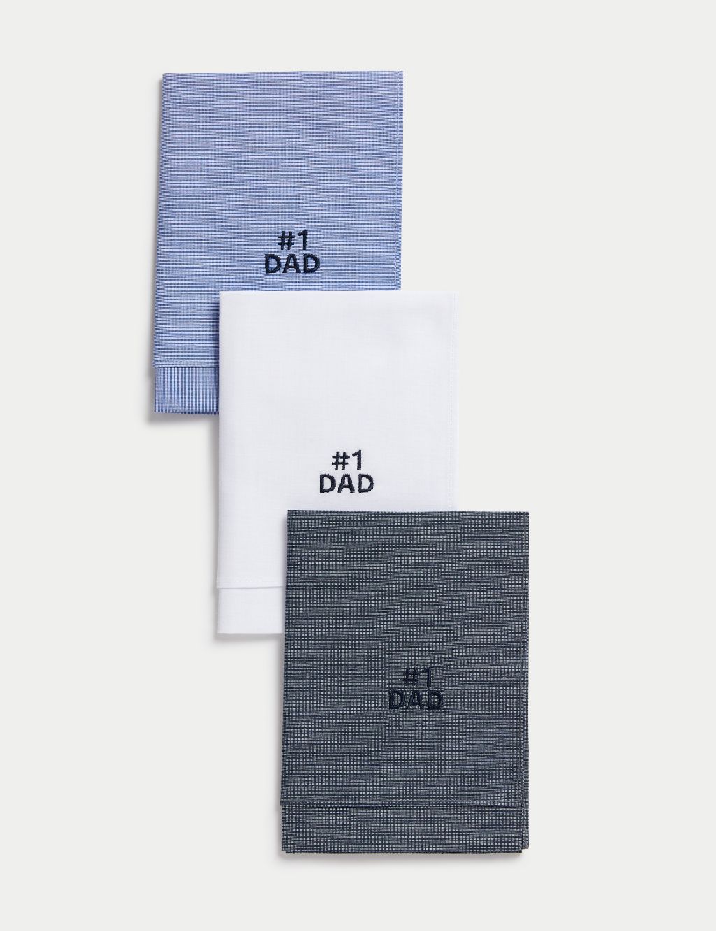 3pk Pure Cotton #1 Dad Handkerchiefs 1 of 3