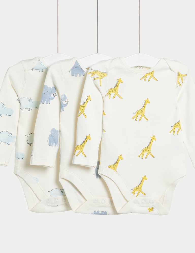 5pk Pure Cotton Strappy Bodysuits (6½lbs-3 Yrs), M&S Collection