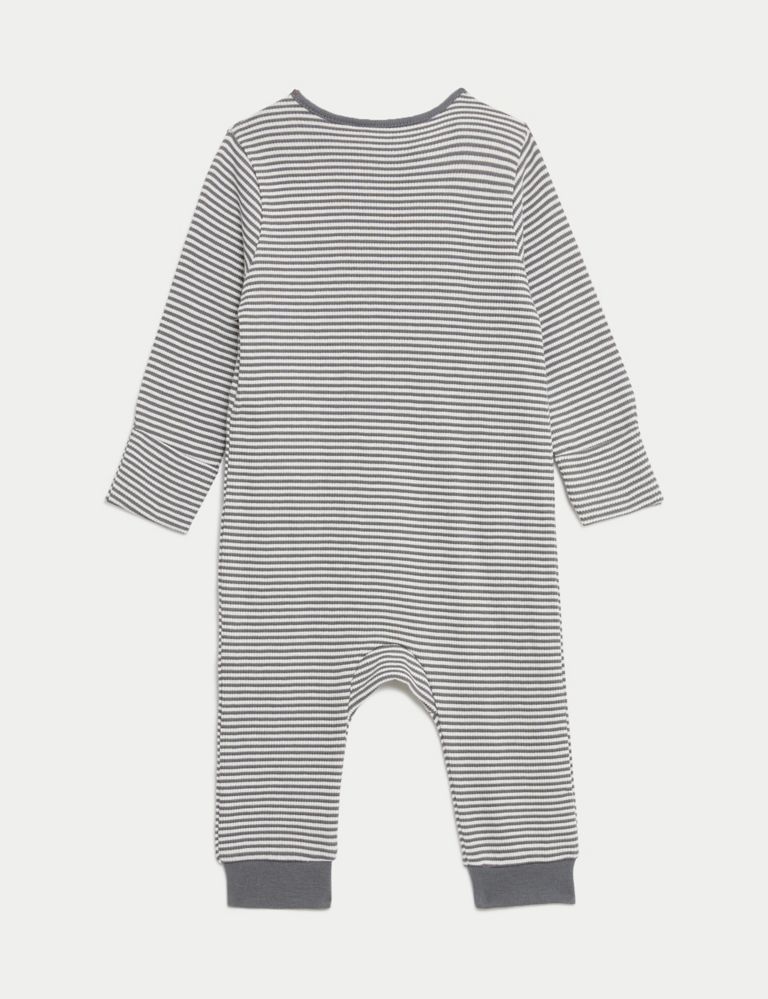 3pk Pure Cotton Bear & Striped Sleepsuits (6½lbs-3 Yrs) 3 of 4