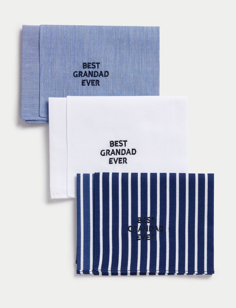 3pk Pure Cotton Best Grandad Handkerchiefs 2 of 3