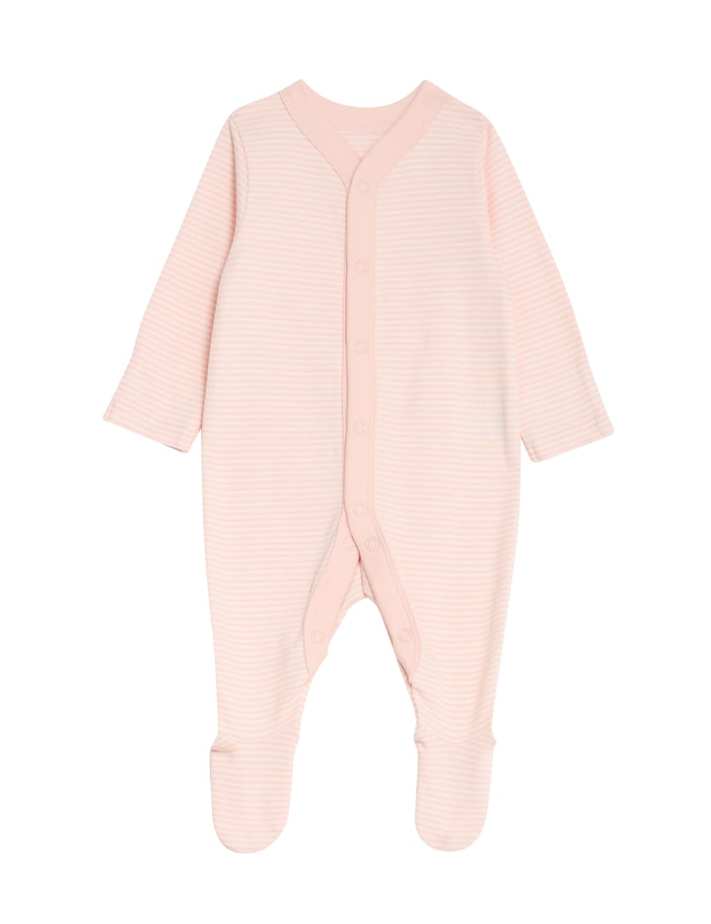 3pk Pure Cotton Bunny Striped Sleepsuits 5lbs 3 Yrs M S