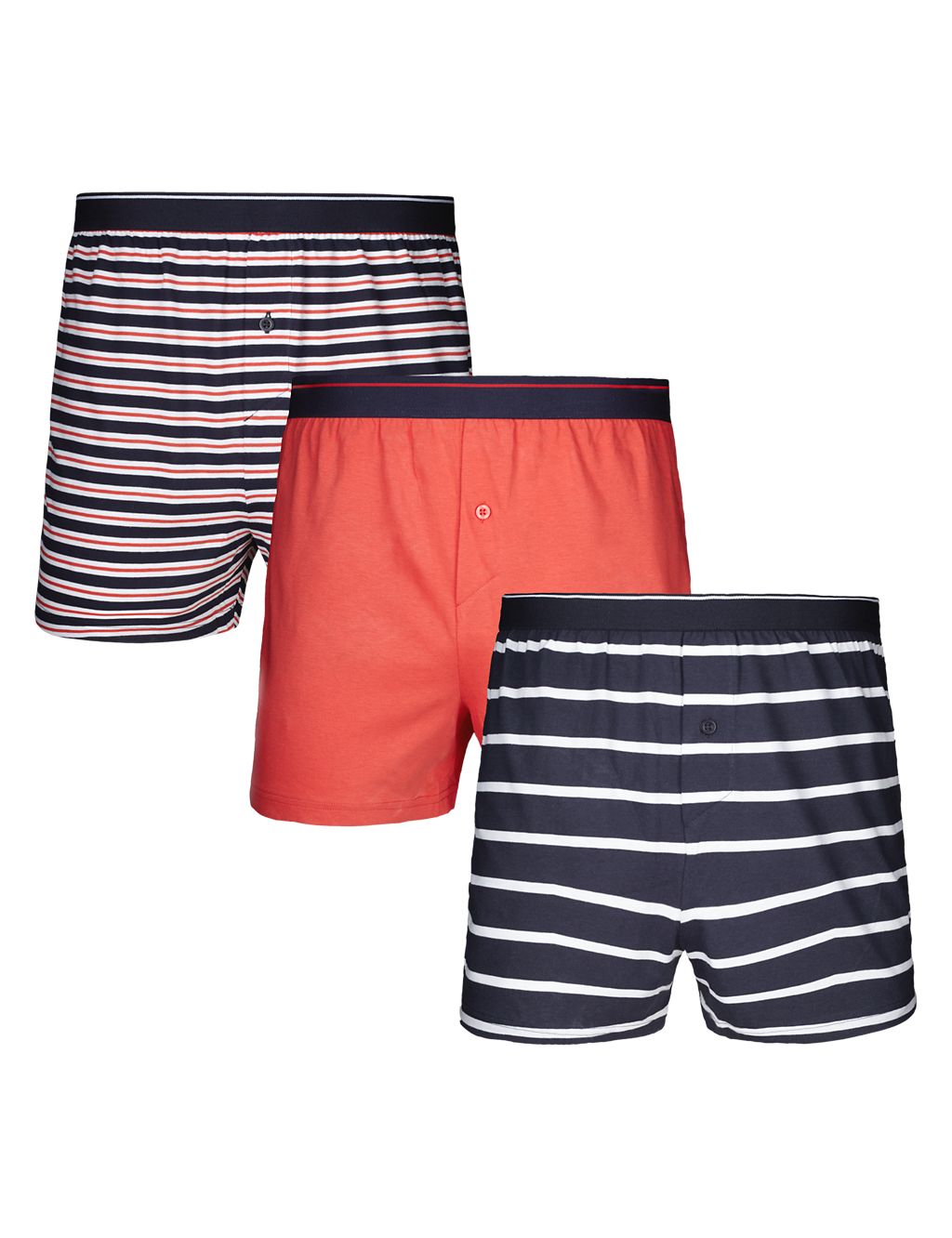 3pk Pure Cotton Cool & Fresh™ Assorted Boxers with StayNEW™ 1 of 3