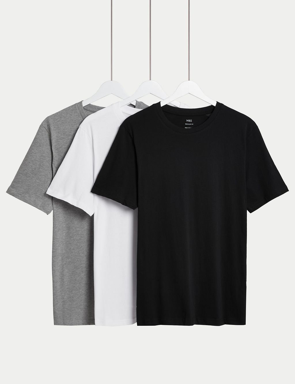 3pk Pure Cotton Crew Neck T-Shirts | M&S Collection | M&S