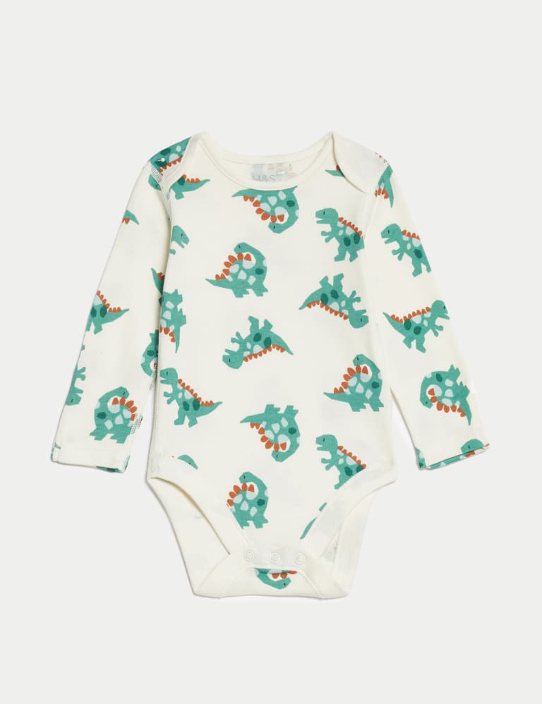 3pk Pure Cotton Dinosaur Bodysuits 6 lbs 3 Yrs M S Collection