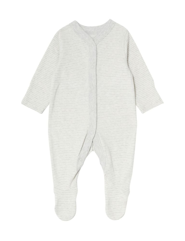 3pk Pure Cotton Dog & Striped Sleepsuits (5lbs-3 Yrs) 3 of 4