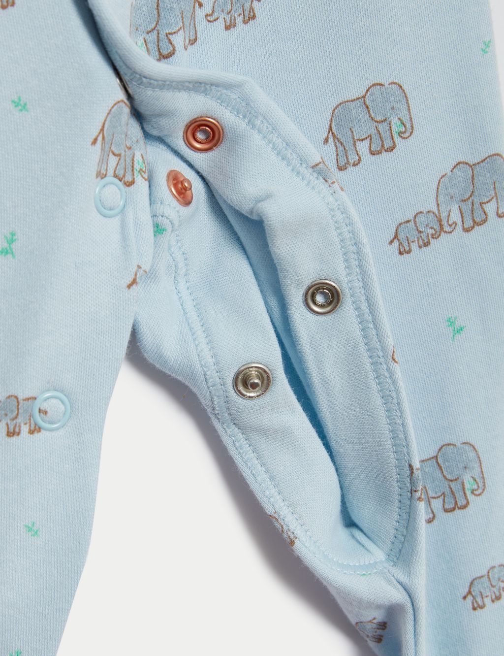 3pk Pure Cotton Elephant Print Sleepsuits (0-3 Yrs) 4 of 5