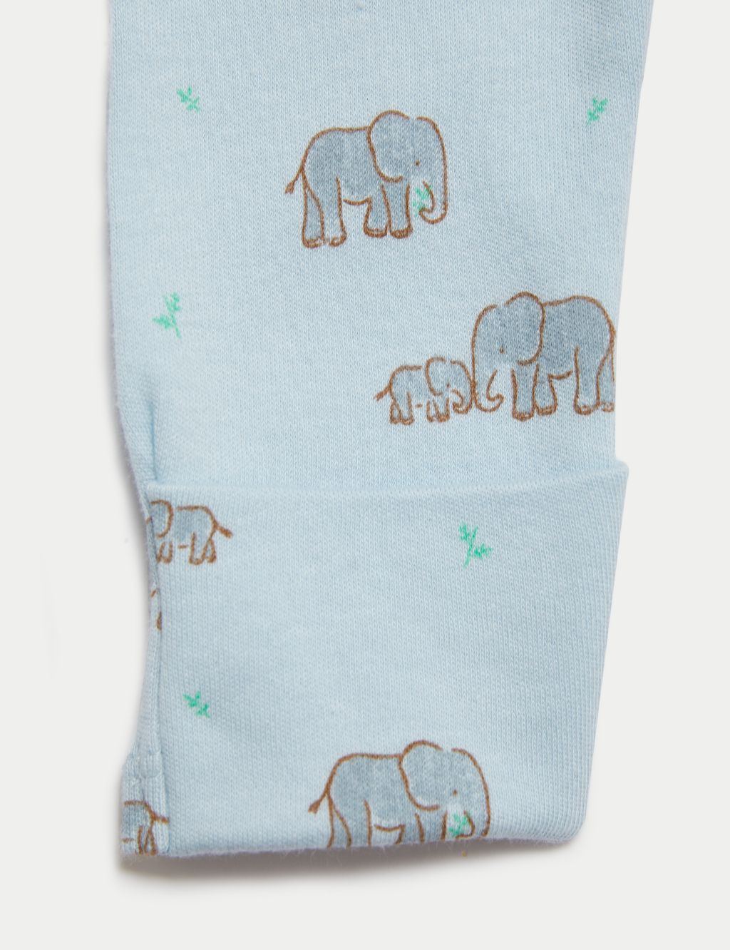 3pk Pure Cotton Elephant Print Sleepsuits (6½lbs-3 Yrs) 5 of 5