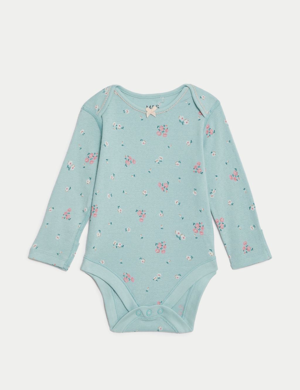 3pk Pure Cotton Floral Bodysuits (6½lbs-3 Yrs) 1 of 5