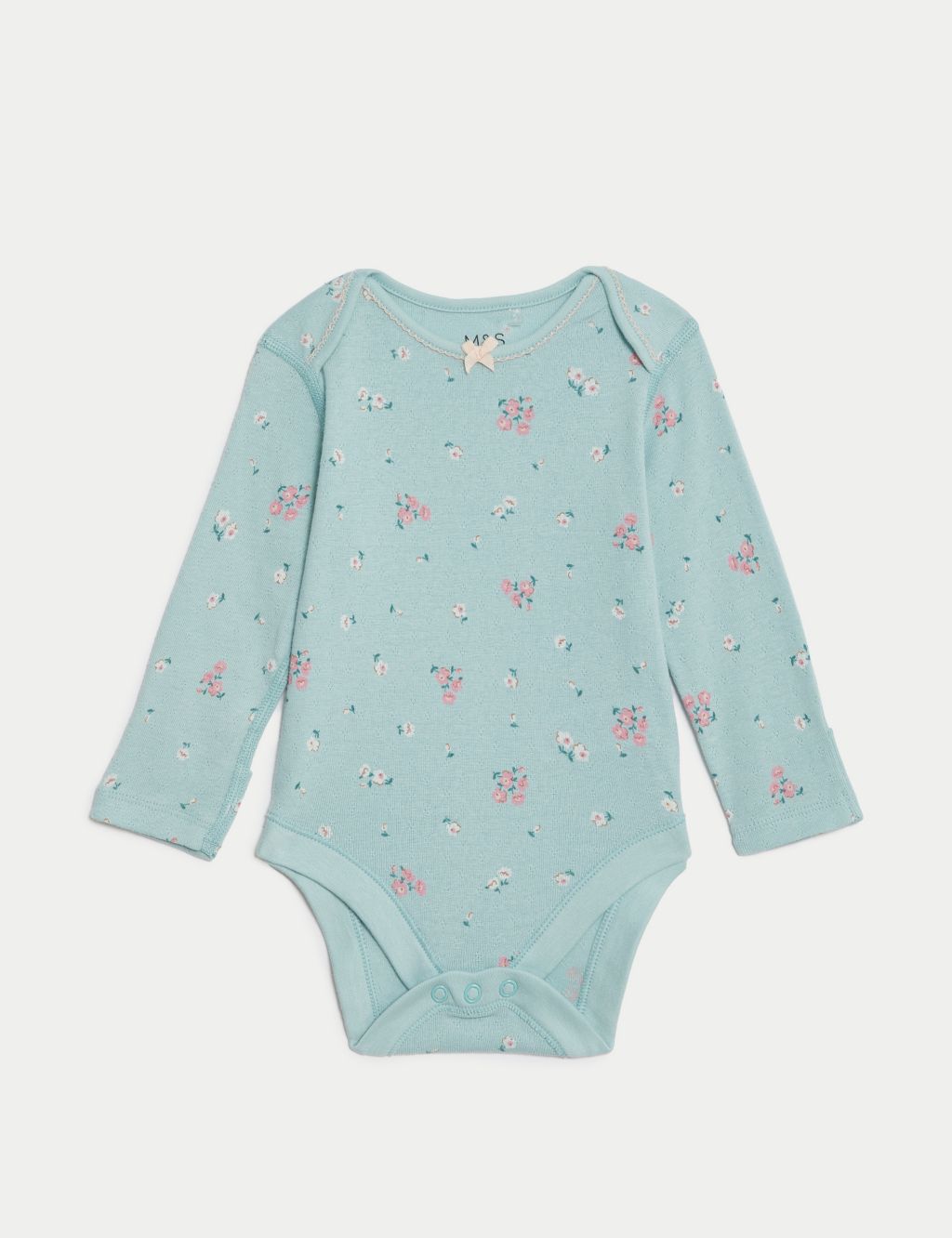 3pk Pure Cotton Floral Bodysuits (6½lbs-3 Yrs) 1 of 5
