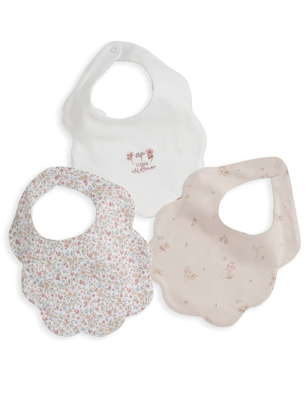 3pk Pure Cotton Floral Dribble Bibs 1 of 1