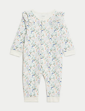 3pk Pure Cotton Floral Sleepsuits (6½lbs - 3 Yrs) Image 2 of 5