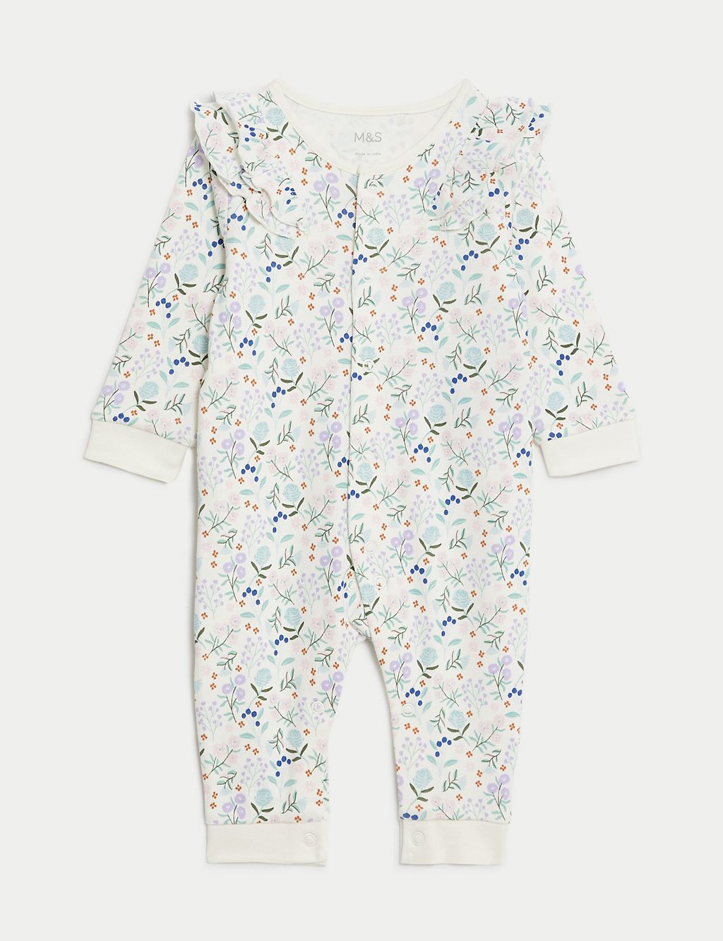 3pk Pure Cotton Floral Sleepsuits (6½lbs - 3 Yrs) 1 of 5