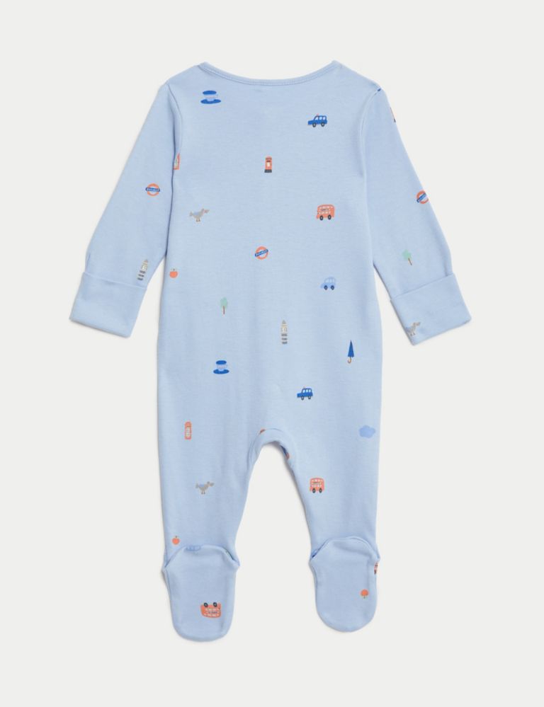 3pk Pure Cotton London Sleepsuits (6½lbs-3 Yrs) 3 of 5