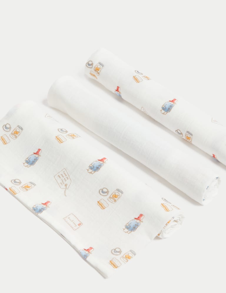3pk Pure Cotton Paddington Muslin Squares M S Collection M S