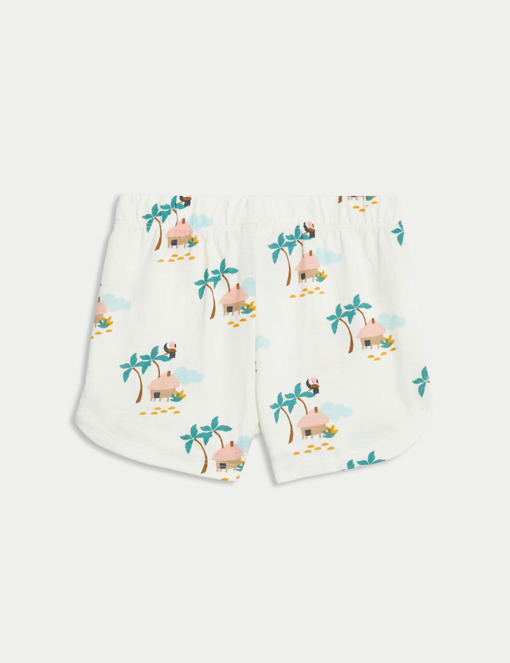 3pk Pure Cotton Palm Tree Broderie Shorts (0-3 Yrs) 2 of 4