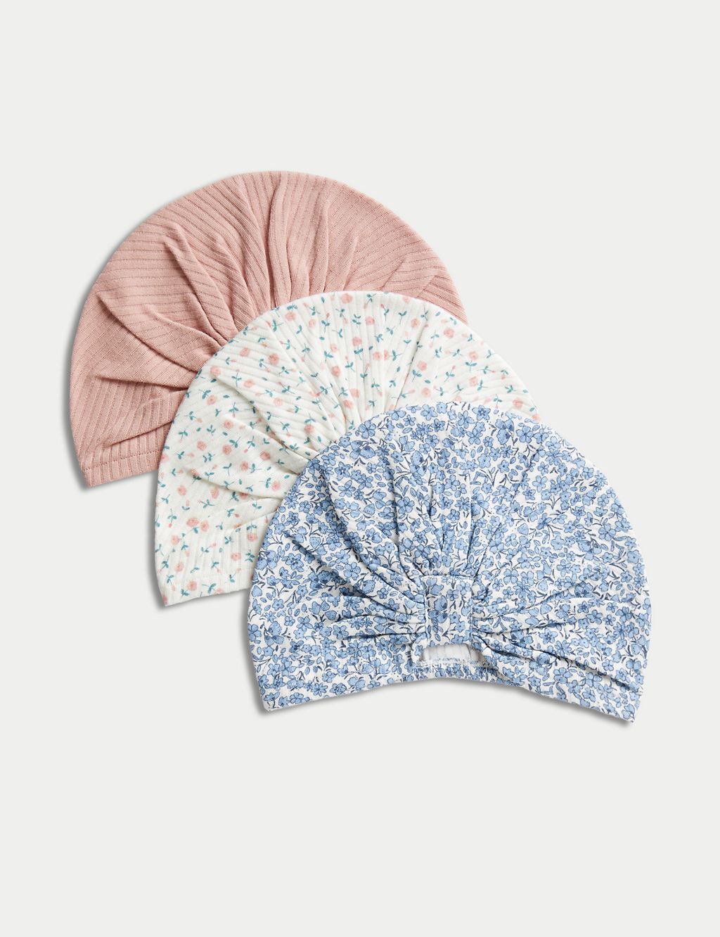 3pk Pure Cotton Patterned Hats (0-1 Yrs) 1 of 2