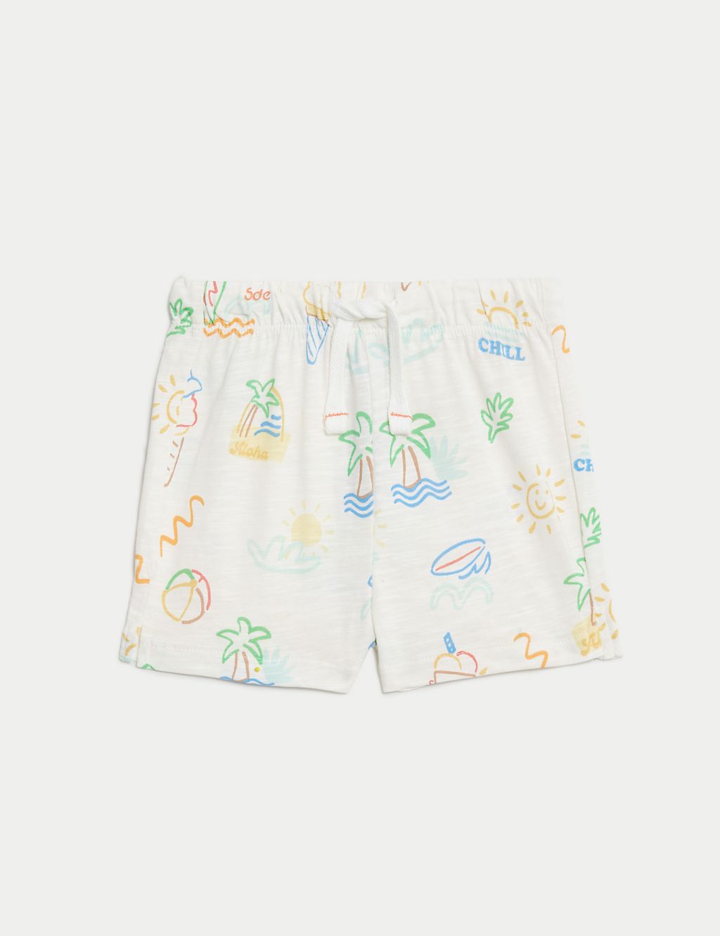 3pk Pure Cotton Patterned Shorts (0-3 Yrs) 1 of 4