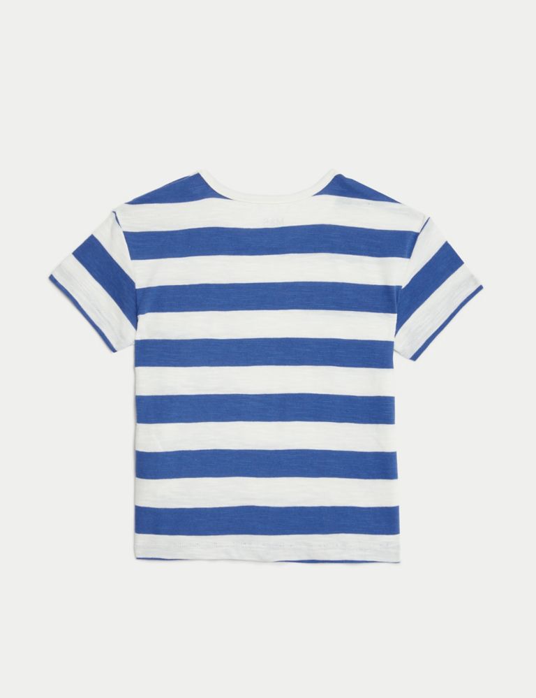 3pk Pure Cotton Plain & Striped T-Shirts (0-3 Yrs) 3 of 4