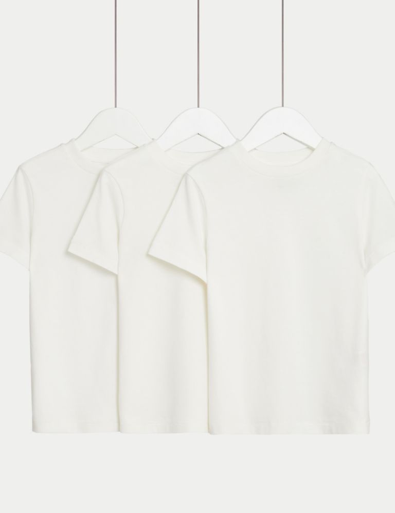 3pk Pure Cotton Plain T-Shirts (2-8 Yrs) 1 of 1