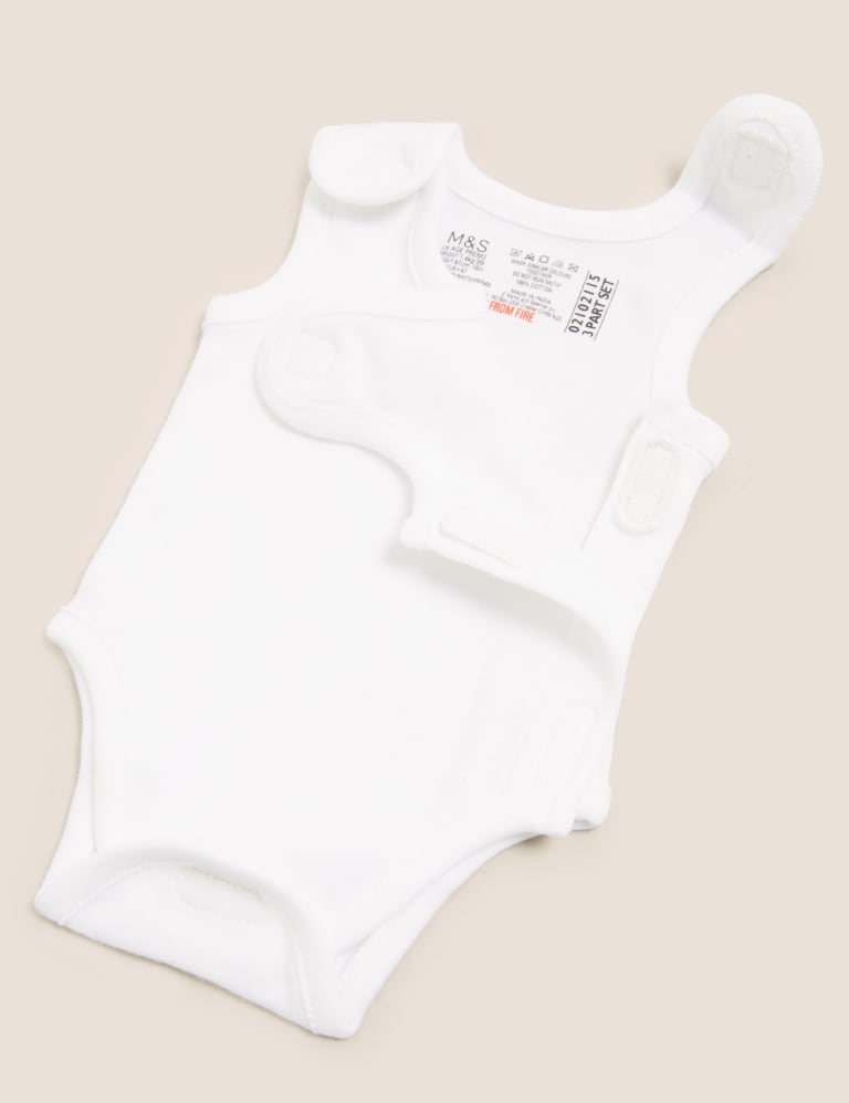 3pk Pure Cotton Premature Bodysuits 3lbs 4lbs M S