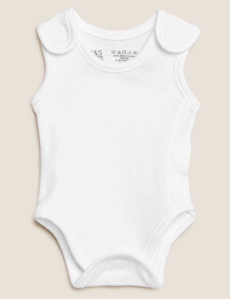 3pk Pure Cotton Premature Bodysuits (3lbs-4lbs) 2 of 8