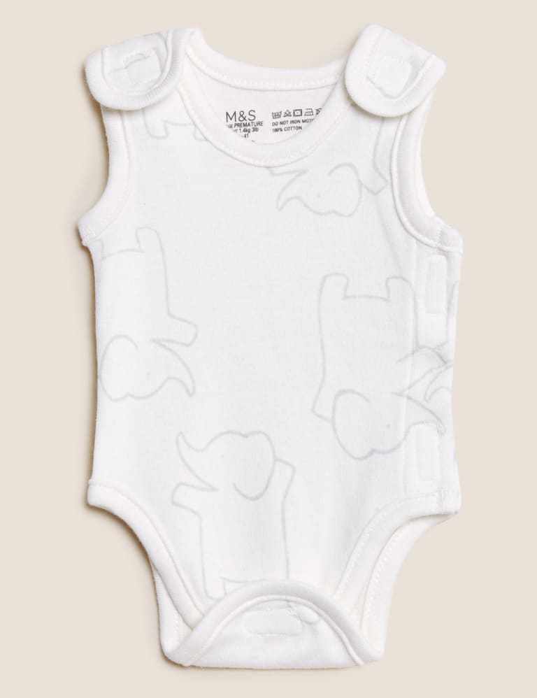 3pk Pure Cotton Premature Bodysuits (3lbs-4lbs) 2 of 8