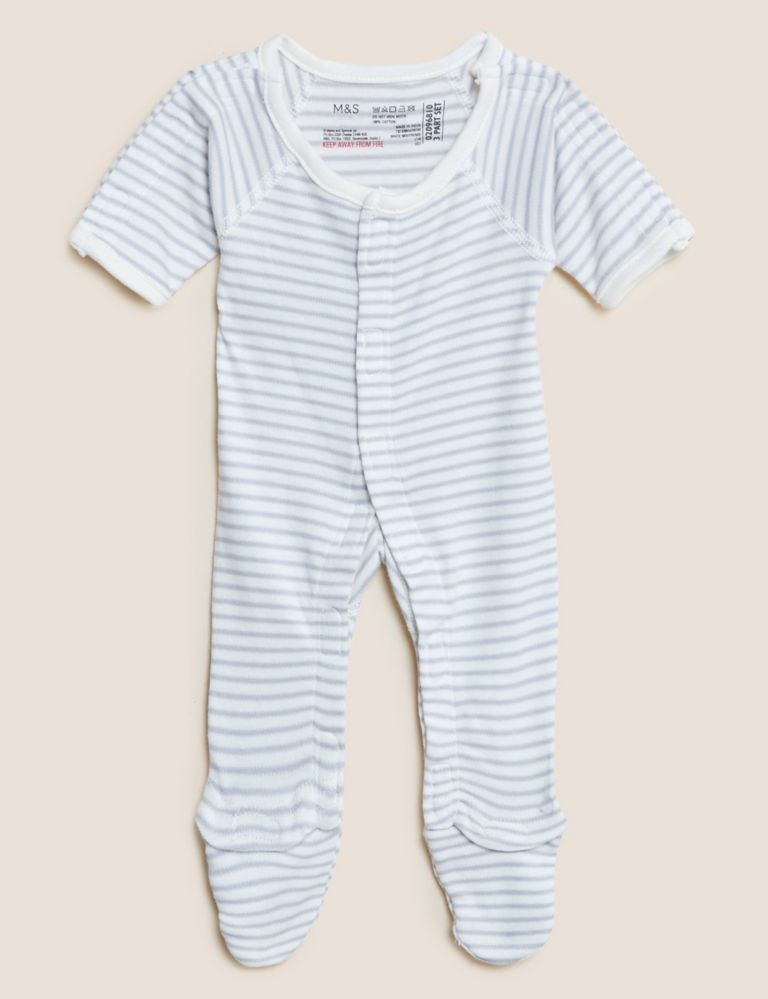 3pk Pure Cotton Premature Sleepsuits (3lbs-4lbs) 4 of 10