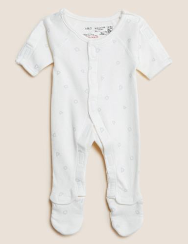 3pk Pure Cotton Premature Sleepsuits (3lbs-4lbs) 5 of 10