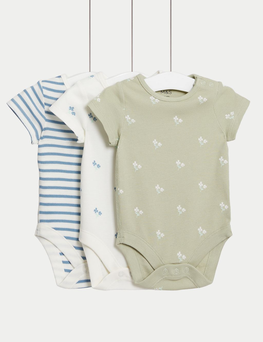 3pk Pure Cotton Printed Bodysuits (0 - 3 Years) 3 of 4