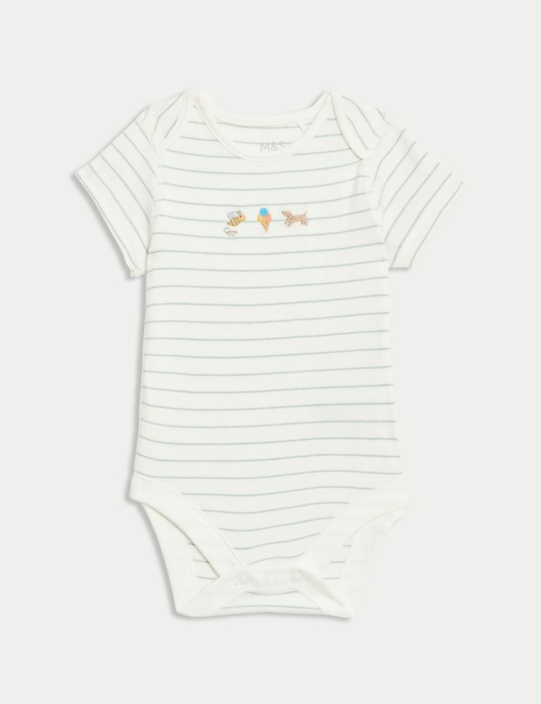 3pk Pure Cotton Printed Bodysuits (6½lbs-3 Yrs) 2 of 4