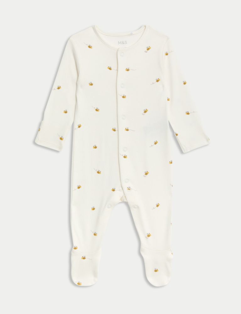 3pk Pure Cotton Printed Sleepsuits (0-36 Months) 2 of 4