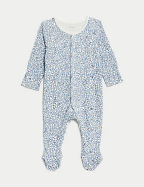 3pk Pure Cotton Sleepsuits (0-3 Yrs) Image 2 of 5