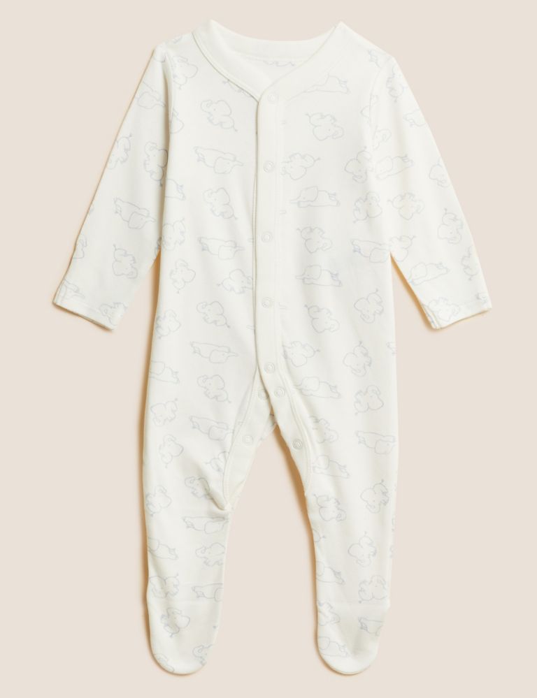 3pk Pure Cotton Sleepsuits (5lbs-3 Yrs) 2 of 8
