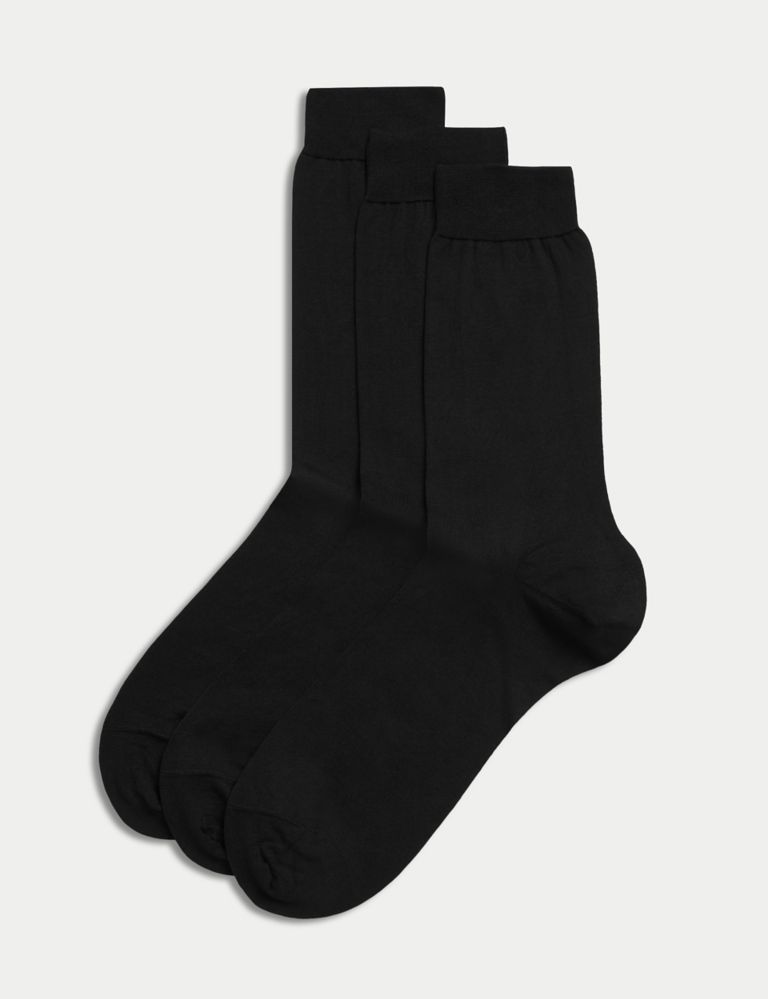 3pk Pure Cotton Socks | M&S SARTORIAL | M&S