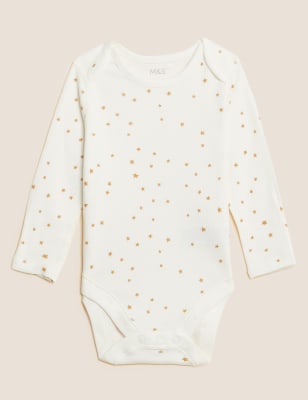 3pk Pure Cotton Star Bodysuits (6½lbs - 3 Yrs) | M&S Collection | M&S